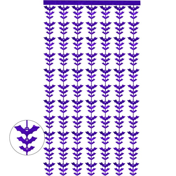 Nvzi-a 2 Pack Fringe Curtains Party Decorations,Tinsel Backdrop Curtains for Parties,Bat streamers party decoration rain curtain door drapesPurple