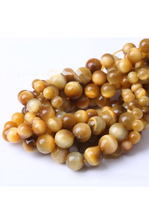 2 pieces 10mm golden natural tiger eye stone loose beads semi-finished natural stone bead bracelet necklace DIY jewelry accessories