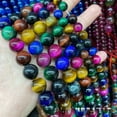 thumbnail image 1 of Nvzi-a 2 pieces 8mm natural stone bead bracelet necklace DIY accessory natural mixed color tiger eye stone semi-finished product loose beads, 1 of 1