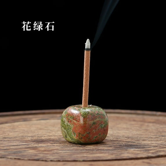 Nvzi-a 2 pieces of natural mixed color block crystal raw stone incense holder, natural crystal stone aromatherapy stone ornament, incense burner for Buddha incense base