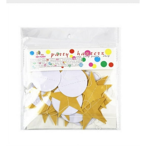 Nvzi-a 2Pack 13 Feet Glitter Star Garland Banner Decoration Bright Hanging Bunting Banner Star Backdrop for Graduation Halloween Wedding Birthday Festival Party Decorations，Golden pentagram