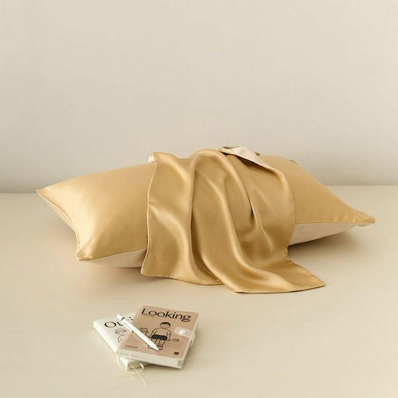 Nvzi-a 2Pcs 100 Austrian Lanzin tencel single pillowcases Light luxury life, selected fabric pillowcase, guard your sweet dream 18.9x29.13inch,yellow