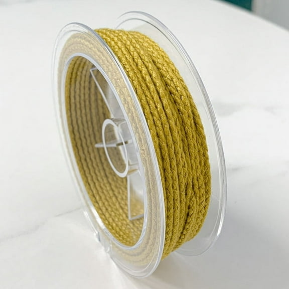 Nvzi-a 2mm Dragon Scale Rope Cotton Rope,Woven Cotton Rope String for DIY Handmade Ropes, Beaded Ropes, Tassels, Knitted Knot Bracelets and Pendant Ropes,Gold