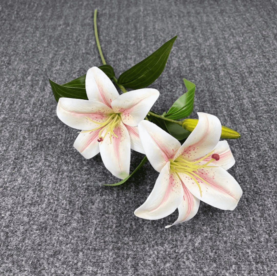 Nvzia 3pcs 2 Heads 1 buds Lily Artificial Flowers, Fake flowers