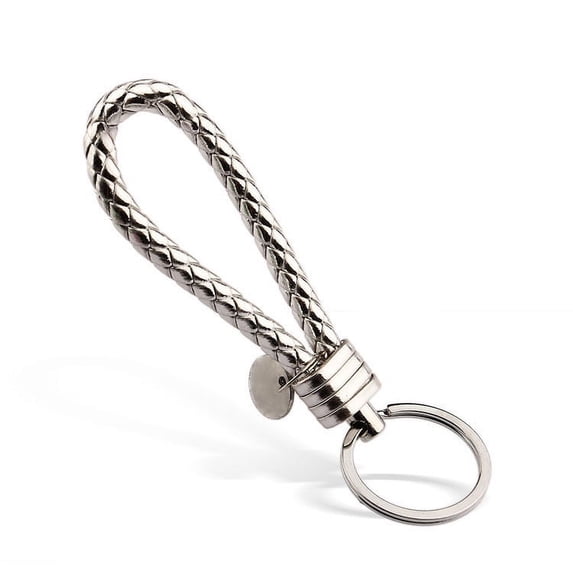 Nvzi-a 5PCS keychain woven leather keychain, suitable for all car keychains men's keychain women's keychain (silver)