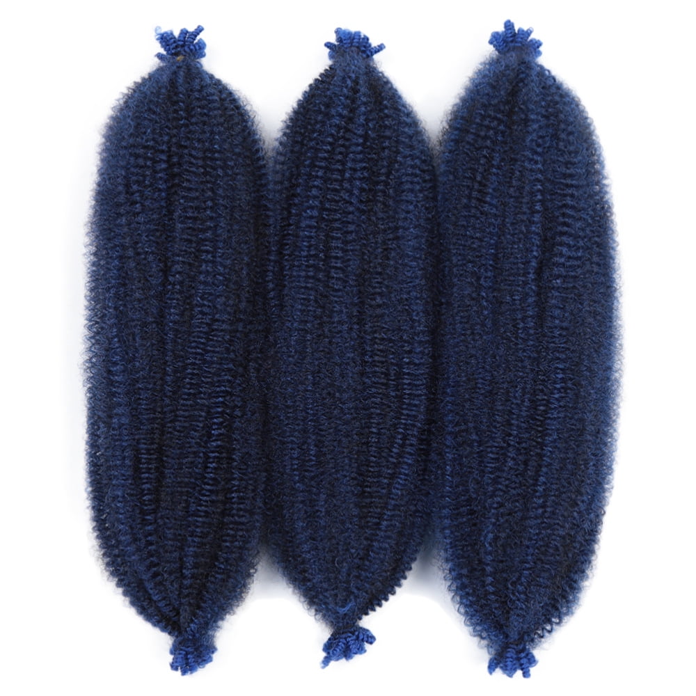 Nvzi-a 6 Packs 24in Springy Twist Hair Pre-Separated Twist Braiding Hair Soft Synthetic Crochet for Distressed Faux Locs Spring Twist Hair Extensions for WomenDark Blue