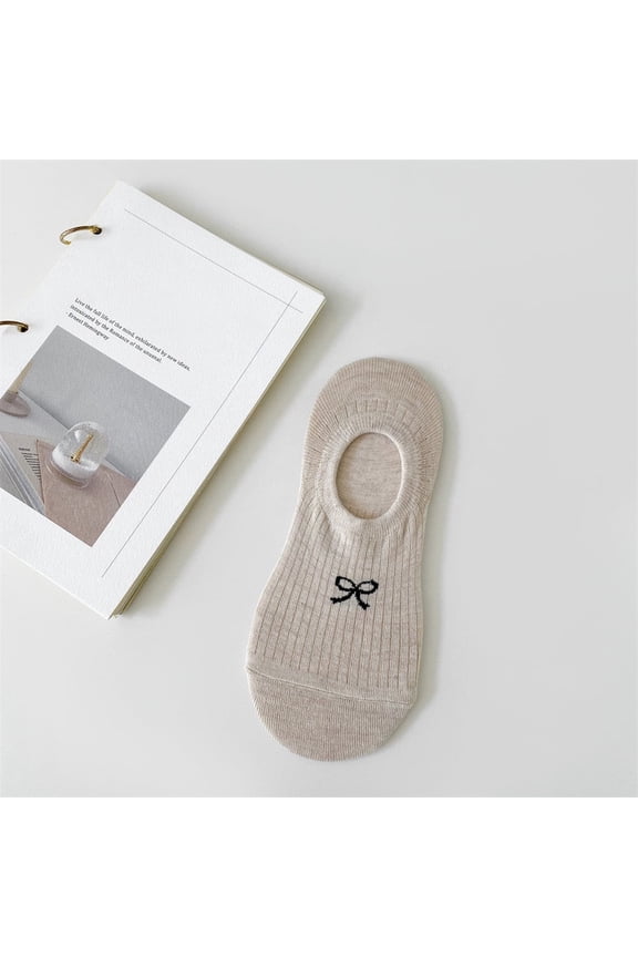 6 Pairs No Show Socks Womens - Non Slip Low Cut Ankle - Invisible Liner Socks for Casual & Formal Wear - Soft & StretchableKhaki