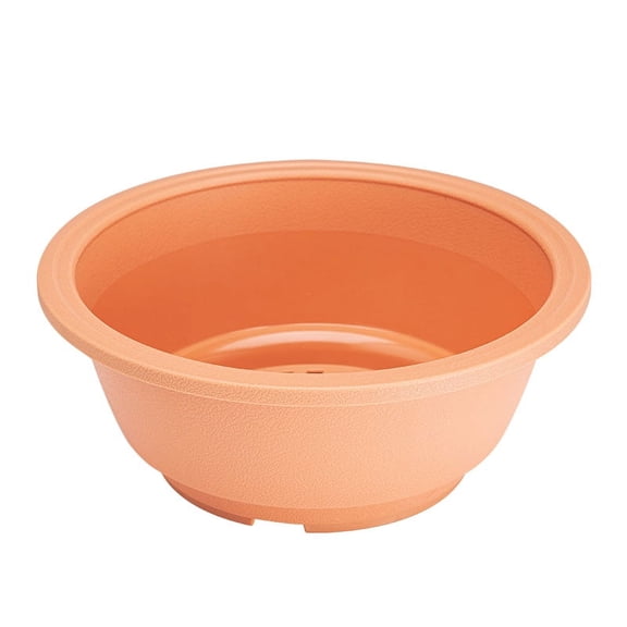 Nvzi-a 6-piece new orange plastic round succulent plant flowerpot, short and chubby pot without bottom support, small size 4.92 * 2.36in/12.5 * 6cm