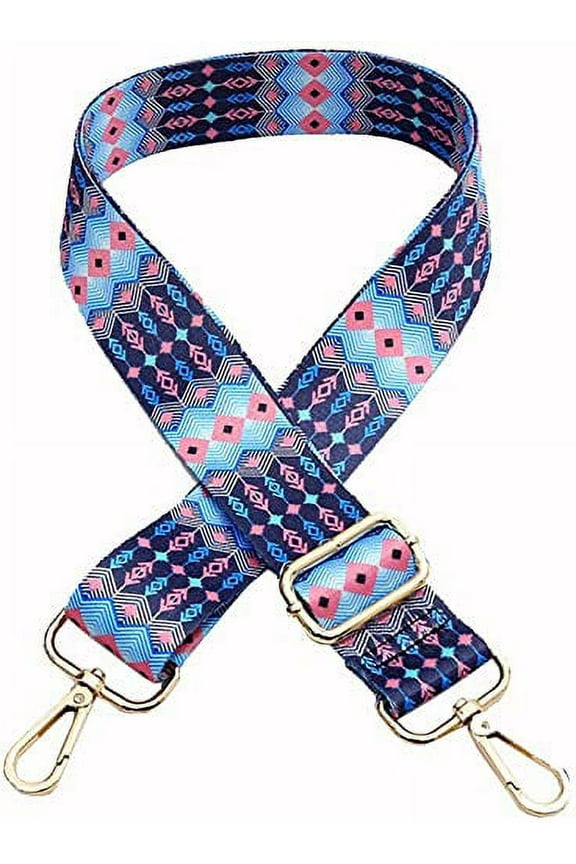 Adjustable Length Handbag Purse Strap Guitar Style Multicolor Canvas Replacement Strap Crossbody Strap