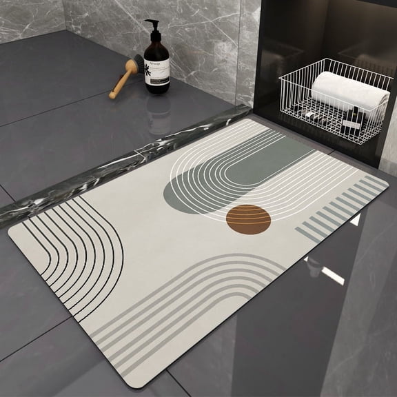 Nvzi-a Bathroom Rug Mat, Non-Slip Plush Shaggy Bath Carpet, Machine Wash Dry, Bath Mats for Bathroom Floor, Tub and Shower, Bathroom Runner BathMatAccessories Decor, Apricot,16*24inch