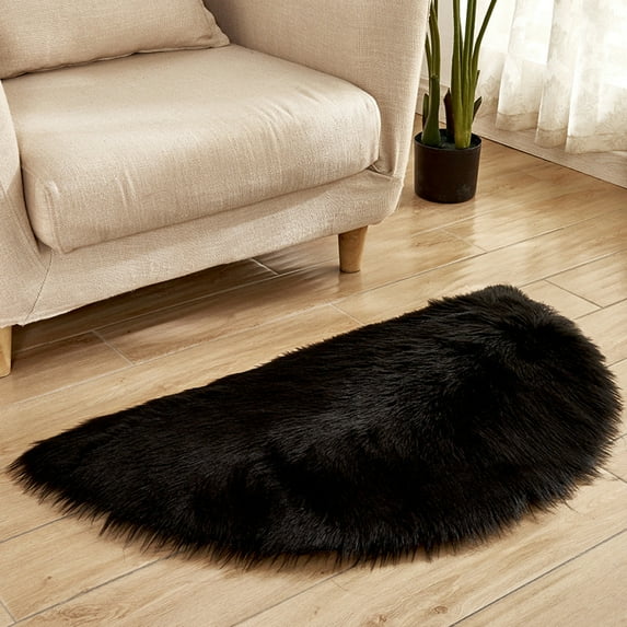 Nvzi-a Bathroom Rug Mat , Non-Slip Plush Shaggy Bath Carpet, Machine Wash Dry, Bath Mats for Bathroom Floor, Tub and Shower, Bathroom Runner Bathmat Accessories Decor 17*35inch (Black)