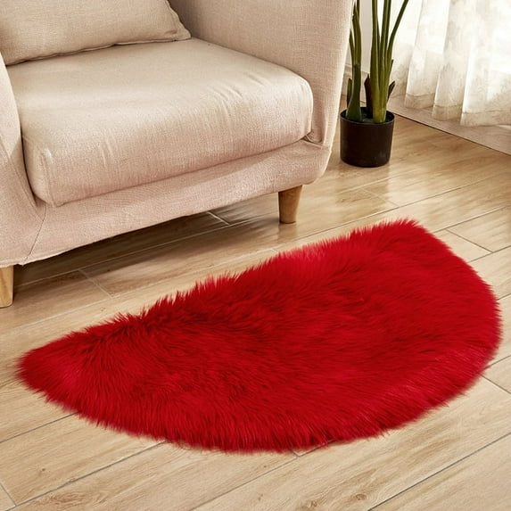 Nvzi-a Bathroom Rug Mat , Non-Slip Plush Shaggy Bath Carpet, Machine Wash Dry, Bath Mats for Bathroom Floor, Tub and Shower, Bathroom Runner Bathmat Accessories Decor 17*35inch (Red)