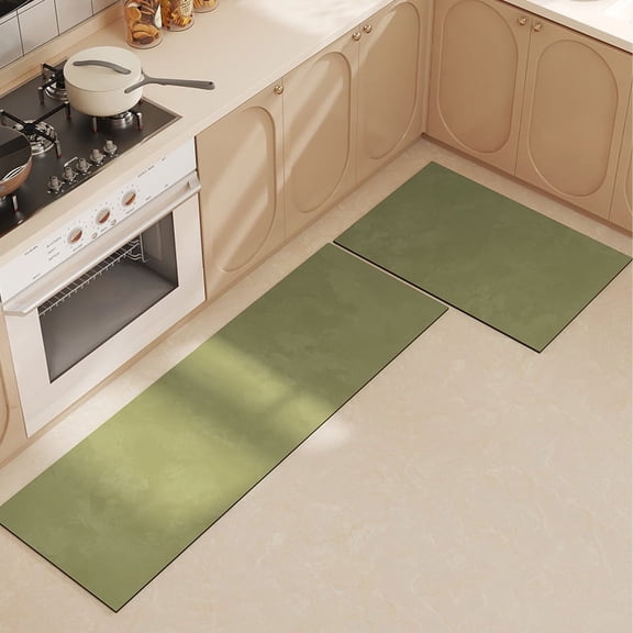 Nvzi-a Bathroom Rug Mat , Non-Slip Plush Shaggy Bath Carpet, Machine Wash Dry, Dark Green,24*16inch