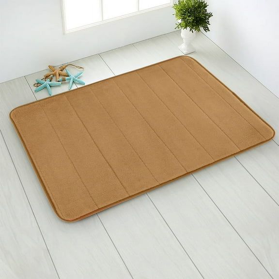 Nvzi-a Bathroom Rug Mat , Non-Slip Plush Shaggy Bath Carpet, Machine Wash Dry, Bath Mats for Bathroom Floor, Tub and Shower, Bathroom Runner Bathmat Accessories Decor, Brown E,16*24inch