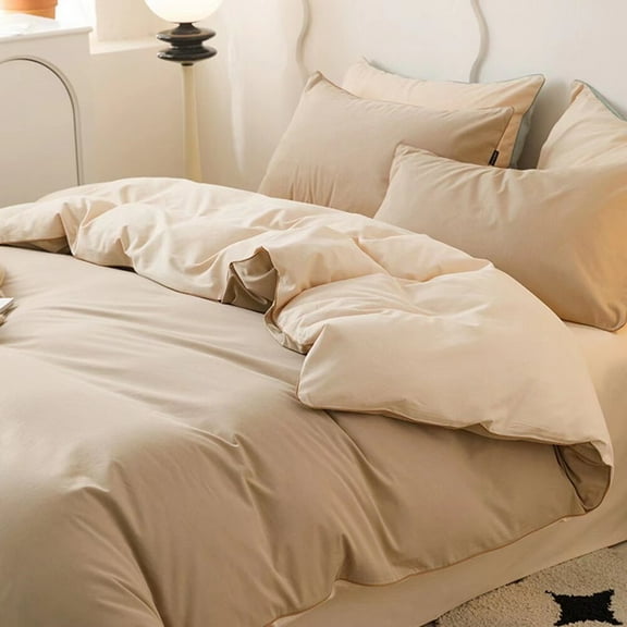 Nvzi-a Bed Sheets Set, Bedding Sheets Pillowcases Kit, Twin Bed Set, Hotel Bedding, Home Decor(Brown Light Yellow)