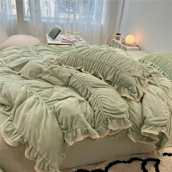 Nvzi-a Bed Sheets Set, Bedding Sheets Pillowcases Kit, Twin Bed Set, Hotel Bedding, Home Decor(Green)