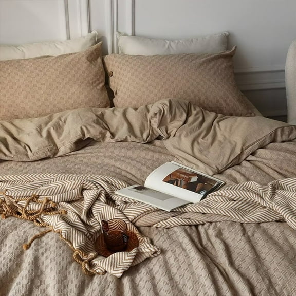 Nvzi-a Bed Sheets Set, Bedding Sheets Pillowcases Kit, Twin Bed Set, Hotel Bedding, Home Decor(Khaki)