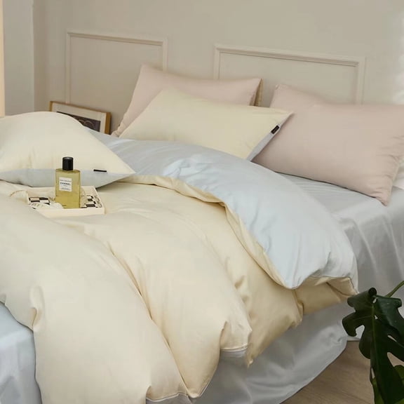 Nvzi-a Bed Sheets Set, Bedding Sheets Pillowcases Kit, Twin Bed Set, Hotel Bedding, Home Decor(Yellow Blue)