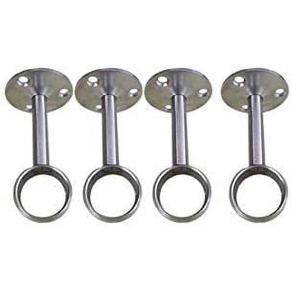 Nvzi-a Bracket for Curtain Rod,4 Set Ceiling Mount Bracket Closet Rod Brackets Stainless Steel Wardrobe Rod Bracket Wall Mounted