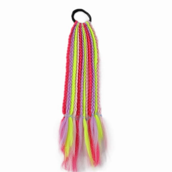 Nvzi-a Braid Ponytail Dreadlock Extension for kid in Braids Hair Extensions Wig Thin Dreads Extensions for Children Girls kids Wigs Synthetic Hairpiece-A01