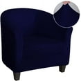 thumbnail image 1 of Nvzi-a Club Chair Slipcover, Tub Chair Cover, Stretch Armchair Covers, Sofa Cover Furniture Protector for Living Room 25.59-35.43inch (Dark Blue), 1 of 4