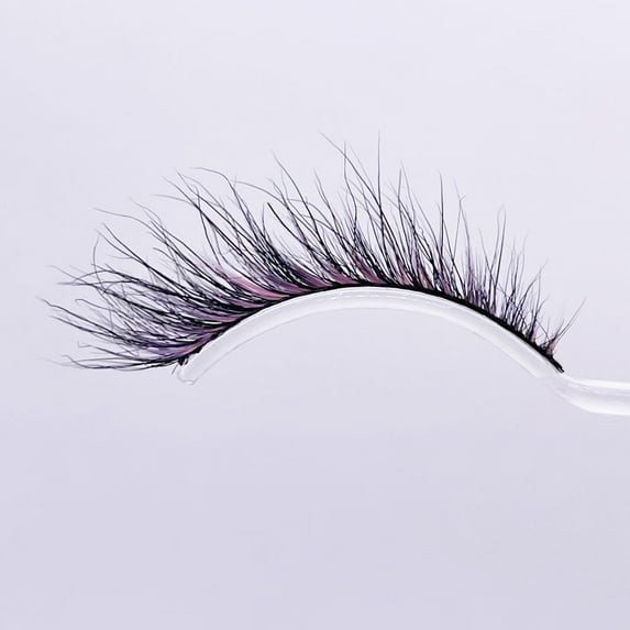 Nvzi-a Colored Eyelashes Mink Lashes , Fluffy Colorful Lash Clusters, Dramatic Long Thick Cat Fox Eye Lashes Full Curly False Eyelash, 3d D Curl Salon Extensions Strip 1 Pairs（M289-PC）