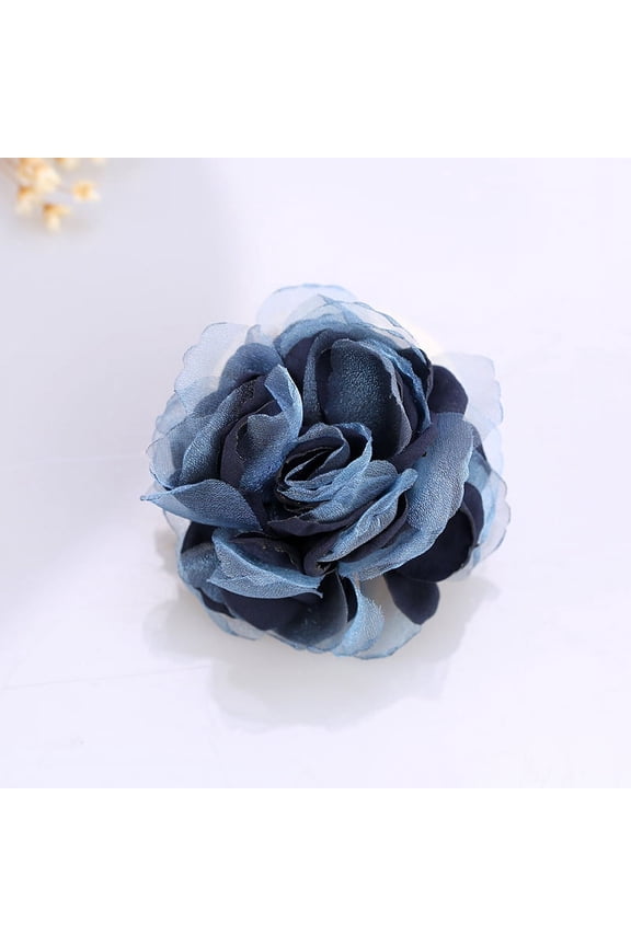 Dainty Silk Flower Brooch Lapel Pins Rose Flower Brooches Pin Classic for Women Wedding Party Dance Banquet Dress Suit Ceremony Clothes Accessories,Blue