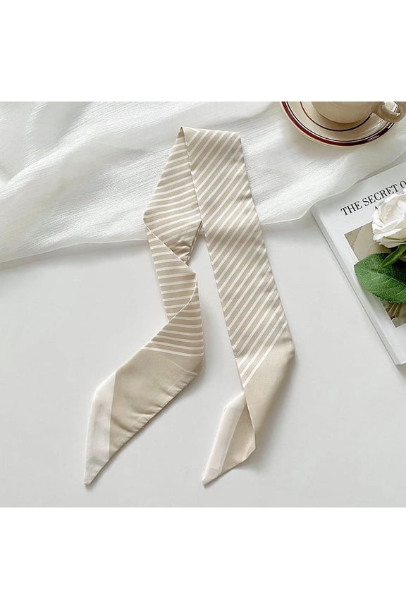 Elegant Personalized Scarf, Long Small Scarf, Thin Narrow Strap Scarf, Neck Tie, Hair Tie Bag Decoration, Hand Gift Ribbon -1 Piece (Light Khaki Color)