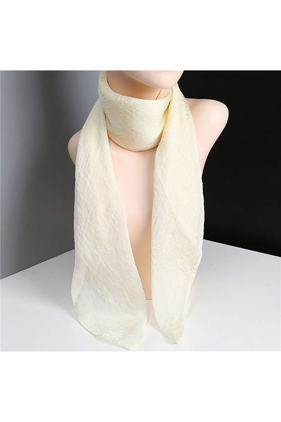 Elegant Personalized Scarf, Solid Color Scarf Thin Chiffon Scarf Versatile Square Decorative Scarf (Off White)