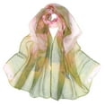 thumbnail image 1 of Nvzi-a Elegant Personalized Scarf, Summer Sunscreen Scarf, Beach Scarf, Lotus Pond Moonlight Thin Scarf (Green), 1 of 1