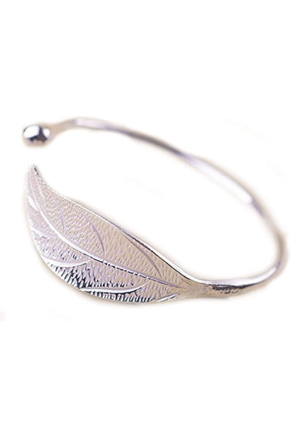 Fashion Trendy Open Leaf Cuff Bracelet Bangles for Women Simple Plant Bracelet Femme Boho Jewelry Birthday Gift