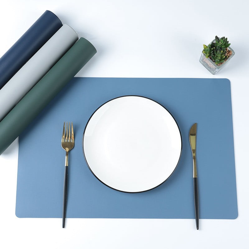 Nvzia Faux Leather Heat Resistant Placemats, Dining Room Table Mats