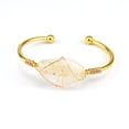 thumbnail image 1 of Nvzi-a Handmade Beaded Bracelet, Suitable for Men and Women, Handmade Gold Copper Wire Wrapped Natural Crystal Hexahedral Bracelet, Original Stone Crystal Bracelet (Transparent White), 1 of 2