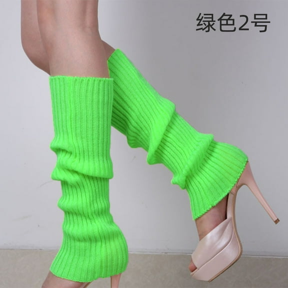 Nvzi-a Leg Warmers for Women, Leg Warmers Knit with Anti-slip Elastic Cuff, Y2K Fashion Party Sports Yoga Ballet Dance,Green