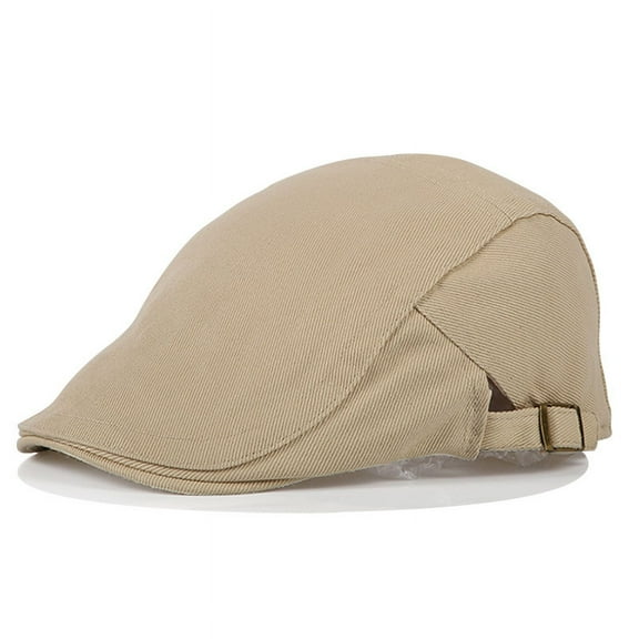 Nvzi-a Men's Cotton Flat Cap Ivy Gatsby Newsboy Hunting Hat, Men's Beret (Khaki)