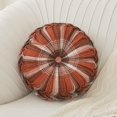 thumbnail image 1 of Nvzi-a Plaid Throw Pillows Round Pleated Soft Comfy Chair Seat Cushion (Coffee, Diameter 16"), 1 of 4