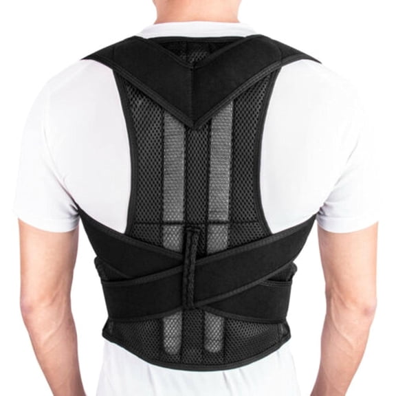 Nvzi-a Posture Corrector for Men and Women, Spine and Back Support, Back Brace for Clavicle Support, Providing Pain Relief for Neck, Shoulders, Adjustable and Breathable, M(Waist 33.8-38.5in)