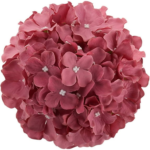 Nvzi-a Silk Hydrangea Head Artificial Flower Head with Stems Home Wedding Decoration, 10-Pack (Fuchsia)