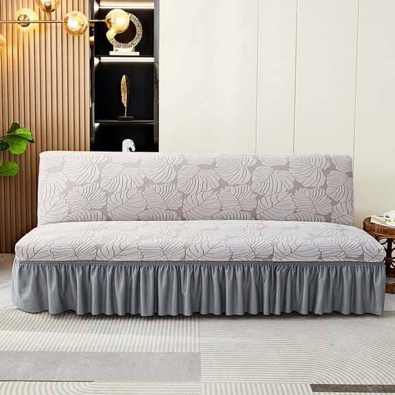 Nvzi-a Sofa Cover for sofas Stretch Couch Covers for Living Room Easy Fit Washable Furniture Sofa Protector with Skirt,1 Piece 62.99-74.8inch (Light Grey)