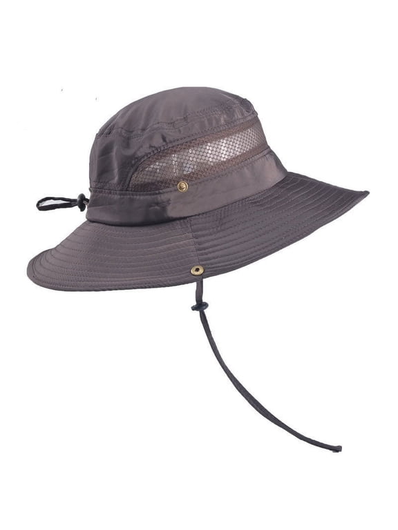 Sun Hat Cooling Hat Mission Cooling Bucket Hat, Breathable Polyester with Mesh, Outdoor Wide Brim Waterproof Breathable UV Hat for Fishing Beach GolfCoffee, 1)