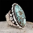 thumbnail image 1 of Nvzi-a Vintage Women Jewelry 925 Silver Turquoise Gem Fashion Wedding Ring Size 6-10 (6), 1 of 1