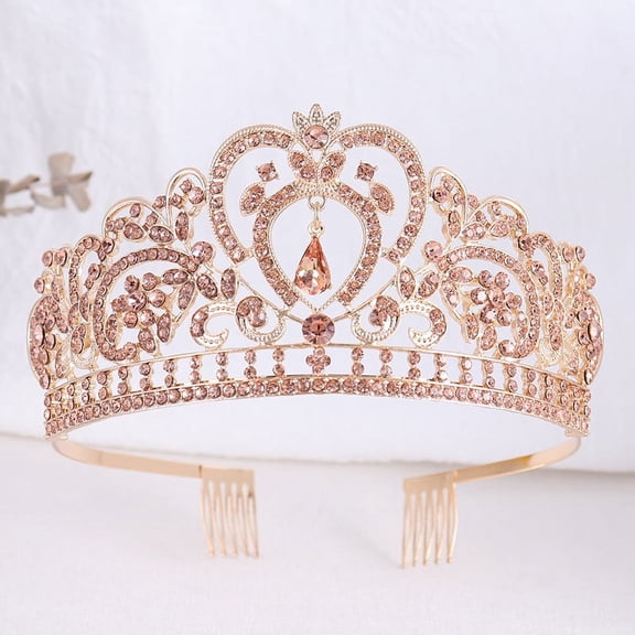 Nvzi-a Wedding Tiara for Bride Princess Tiara Headband Bridal Crown,Crystal Rhinestone Hair Jewelry Decor for Queen Girl Bride Birthday Prom Wedding Pageant Halloween Costume Party(A)