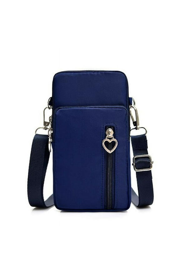 Women's Crossbody Mobile Phone Wallet Cuff Bag (Navy Blue)