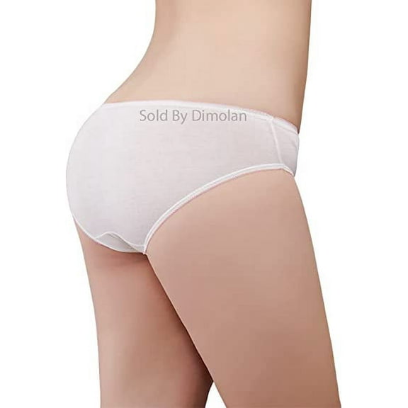 Nvzi-a Womens Disposable Underwear for Travel-Hospital Stays- 100% Cotton Panties White(10pk)