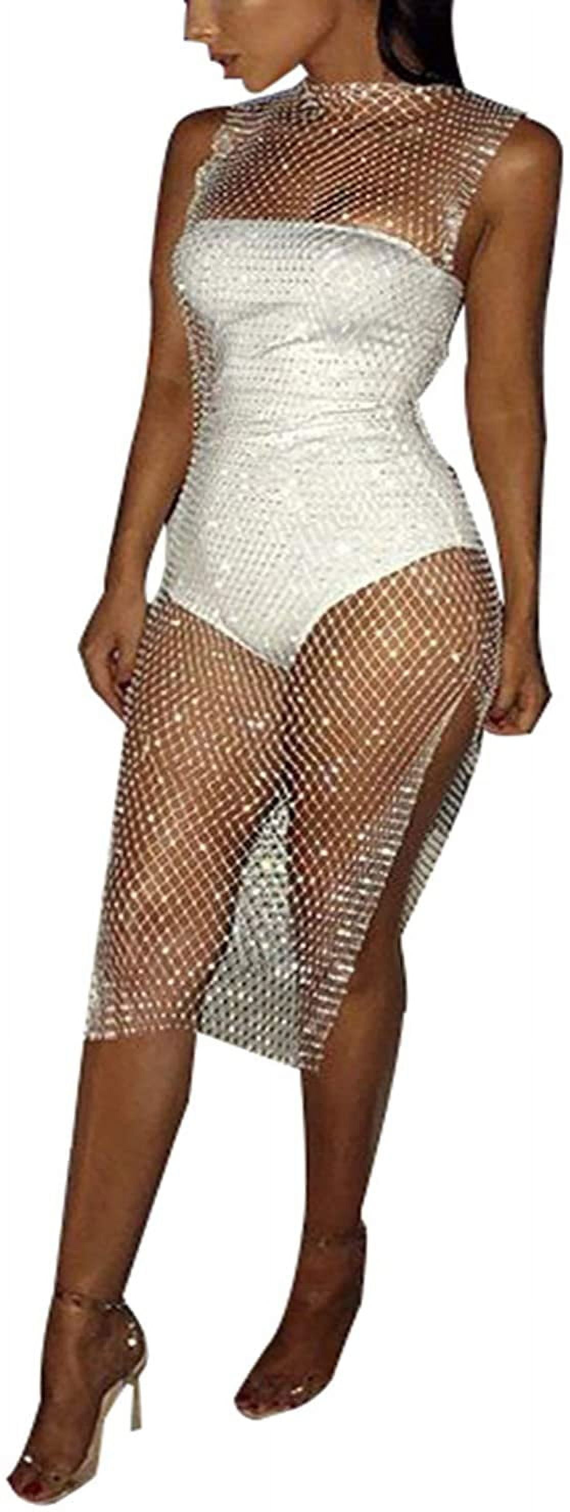 Rhinestone Cover Up Dress