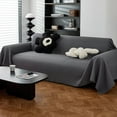 thumbnail image 1 of Nvzi-a Couch Cover Waffle Sofa Covers Sofa Towel Cover for Living Room Sofa Easy Fit Washable Furniture Sofa Protector 70.87*149.61inch (Dark Grey), 1 of 5