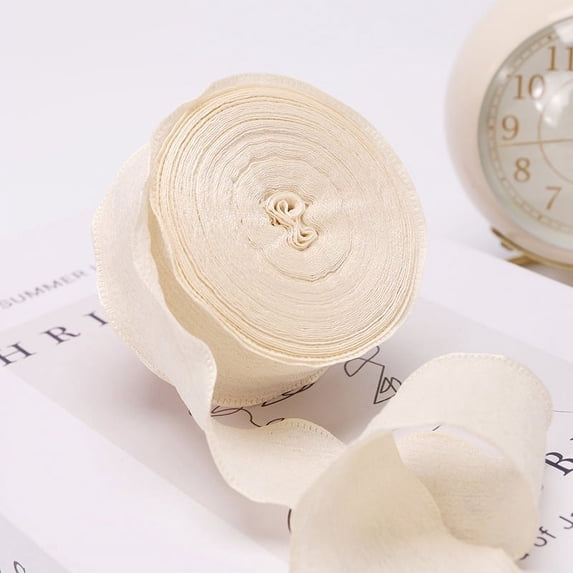 Nvzi-a gifts, flowers, gift box packaging ribbons, bubble pleated ribbons, ruffled elastic woven ribbons, flower gift box packaging ribbons (beige)