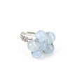 thumbnail image 1 of Nvzi-a natural handmade ring, suitable for men and women to wear, silver handwound natural stone round bead flower ring with adjustable opening (light blue), 1 of 1