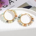 thumbnail image 1 of Nvzi-a personalized natural stone earrings, natural stone stainless steel wire wound earrings, beaded earrings, retro colored earrings (color), 1 of 1