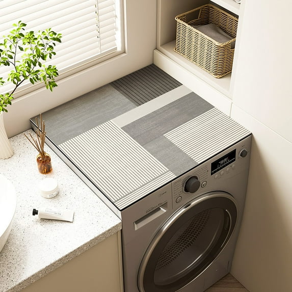 Nvzi-a washing machine dryer dust mat, used for top creative washing machine dust mat, quick drying water absorbing mat, kitchen laundry room top protective mat ( 23.6*23.6in,A12)